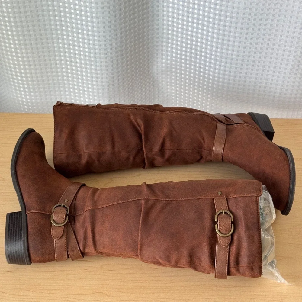 Women Sonoma Goods For Life Draw Knee High Boots Shoes  Cognac Size 9.5 Med